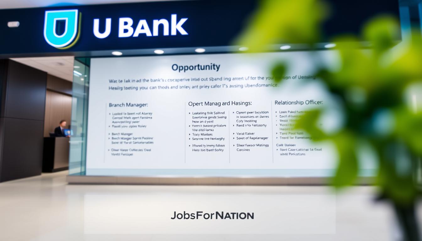 Current U Bank Jobs 2025: Manager, Branch Manager, and Relationship Officer Open