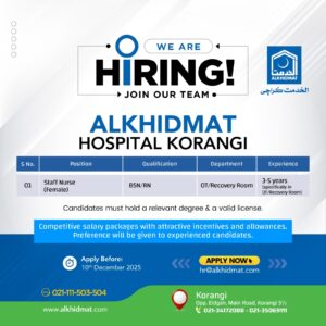 Female Staff Nurse Job