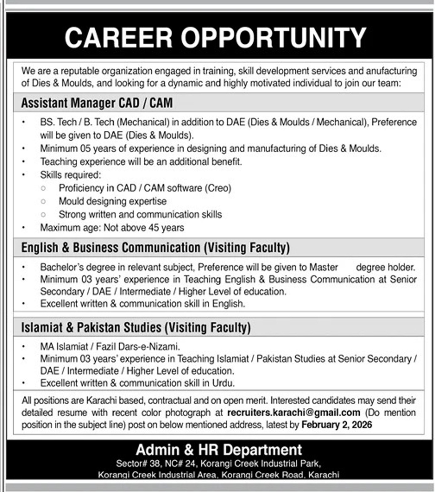 Assistant Manager CAD / CAM