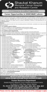 Shaukat Khanum Hospital Lahore Jobs February 2026 Apply Online