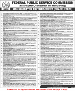 Federal Public Service Commission New Jobs 2026 FPSC